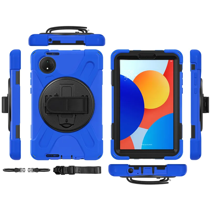 Etui Pancerne Shockproof Z Uchwytem Do XIAOMI Redmi Pad SE 8.7 - Niebieskie