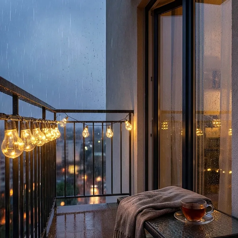 Lampki Imprezowe Girlanda 50LED 7 5m Na Ogród Balkon - Ciepła Biel