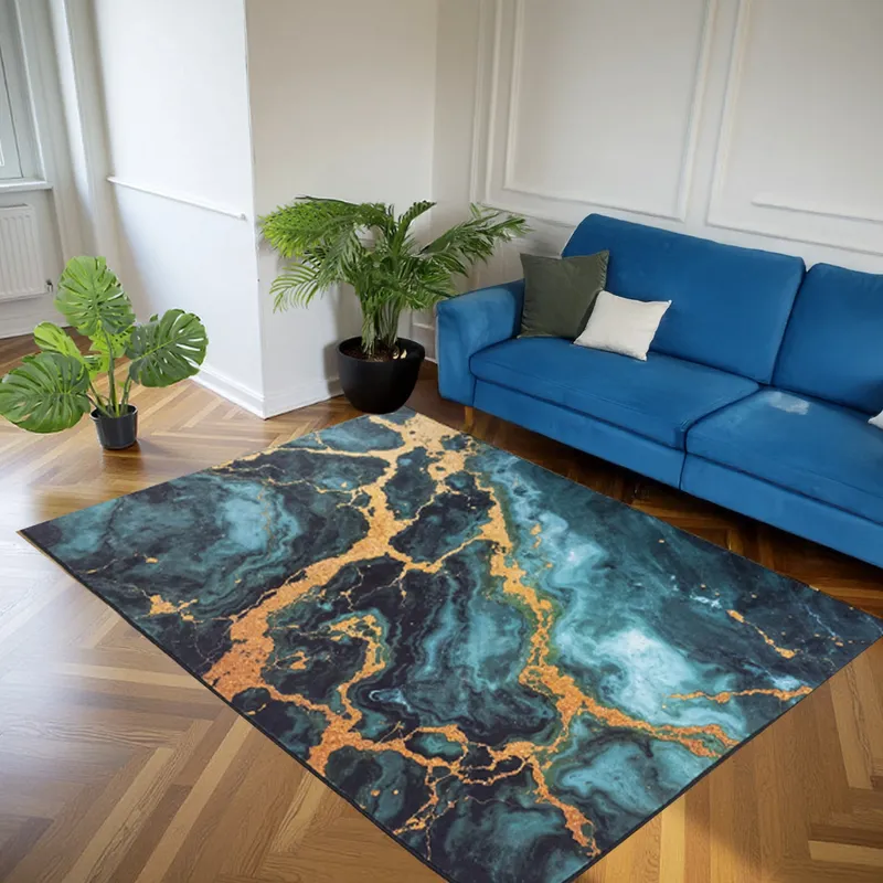 Dywan Novo 200x200 cm Miękki Velvet Do Salonu I Sypialni - Malachit
