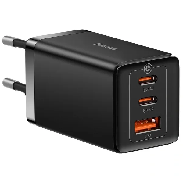 Ładowarka Sieciowa GaN 65W BASEUS GAN5 Pro 3 Porty USB-C/A - Czarny