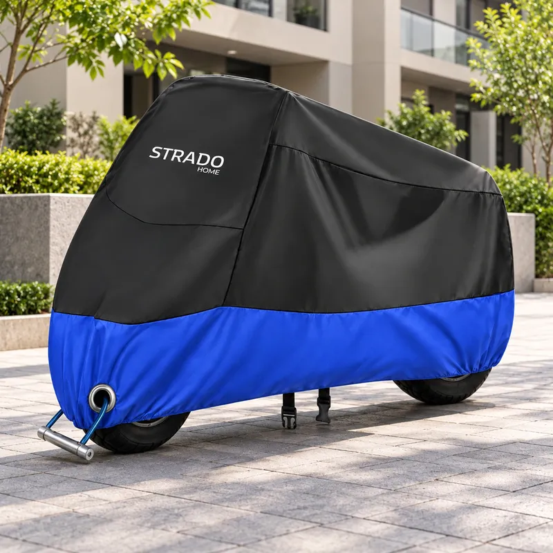 Pokrowiec Na Motocykl Skuter 2 Rowery 245x105x125 cm - Czarno-Niebieski