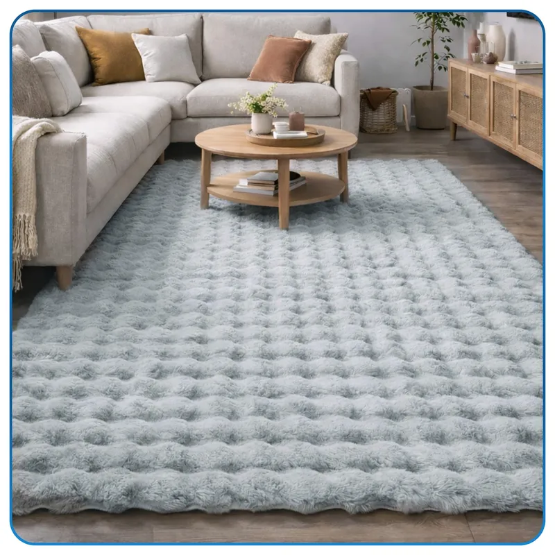 Dywan Rabbit Bubble 170x120 cm Do Salonu I Sypialni - Srebrny
