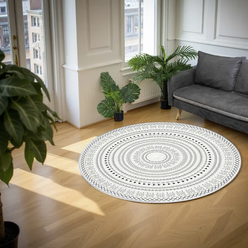 Dywan Okrągły Novo 90x90 cm Pluszowy Do Salonu - Zenit