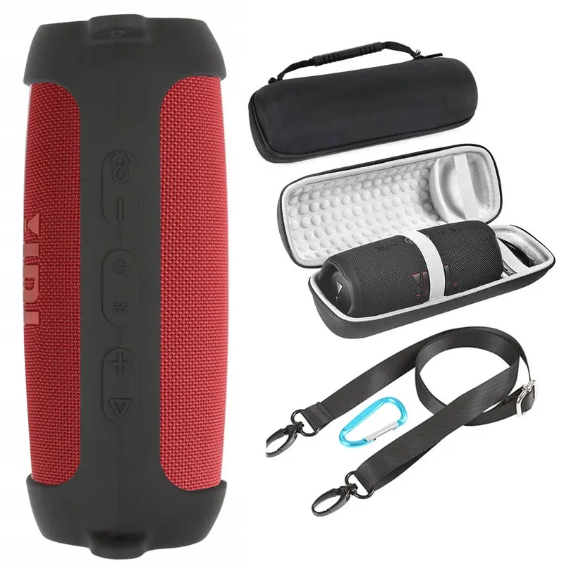 Etui Zestaw Do JBL Charge 5 Z Paskiem Karabińczyk - Czarne