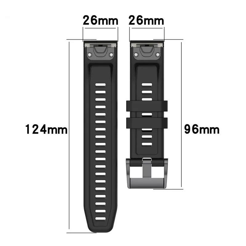 Pasek Silikonowy Do Garmin Fenix 6X 220x26mm Bransoleta - Błękitny