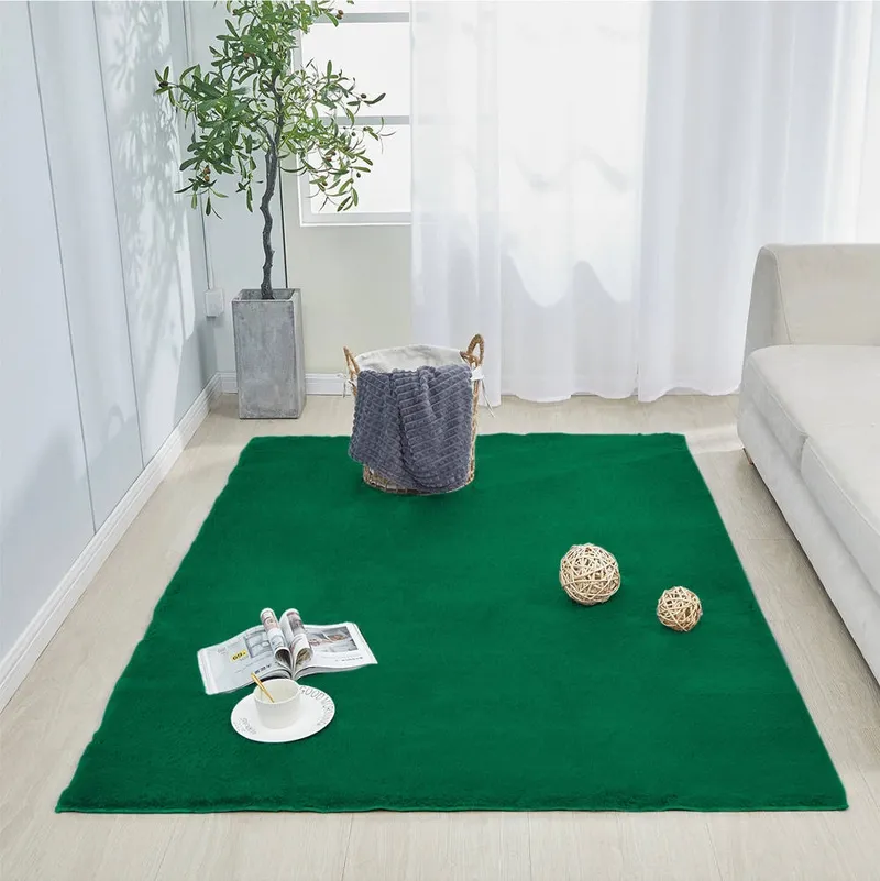 Dywan Rabbit 160x120 cm Miękki Do Salonu I Sypialni - BottleGreen