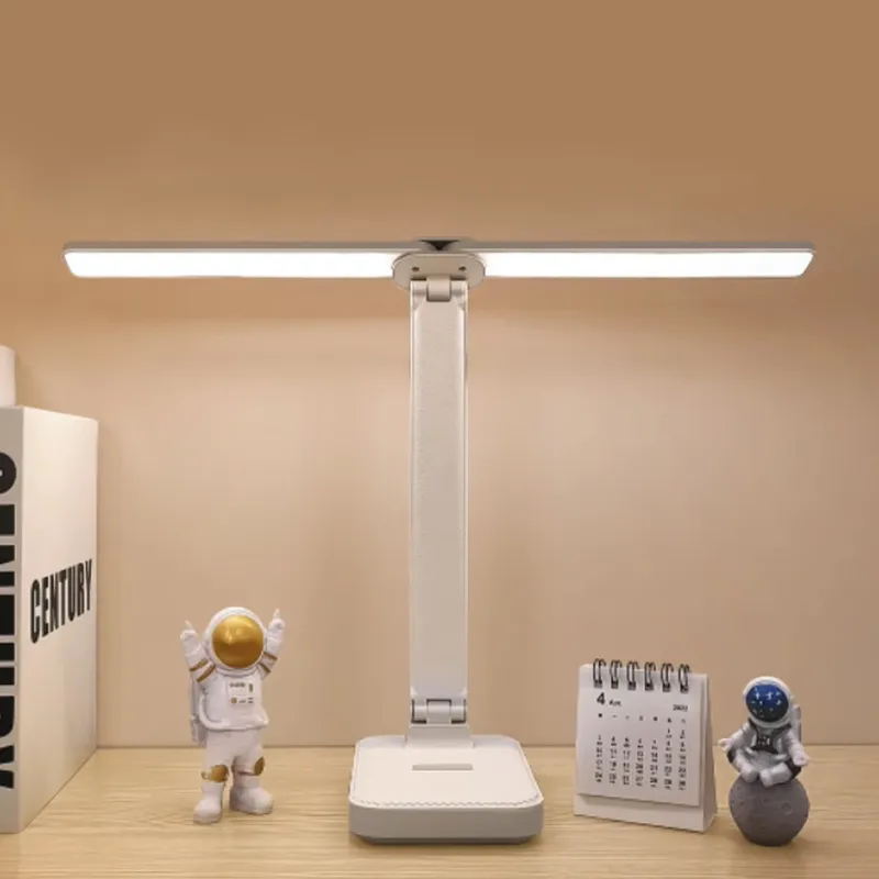 Lampka Biurkowa LED Kreślarska Z Uchwytem Na Telefon - Biała
