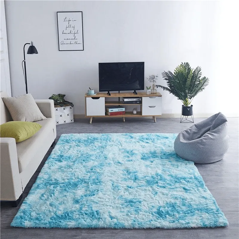 Dywan Shaggy Ombre 150x80 cm Do Salonu I Sypialni - Błękitny
