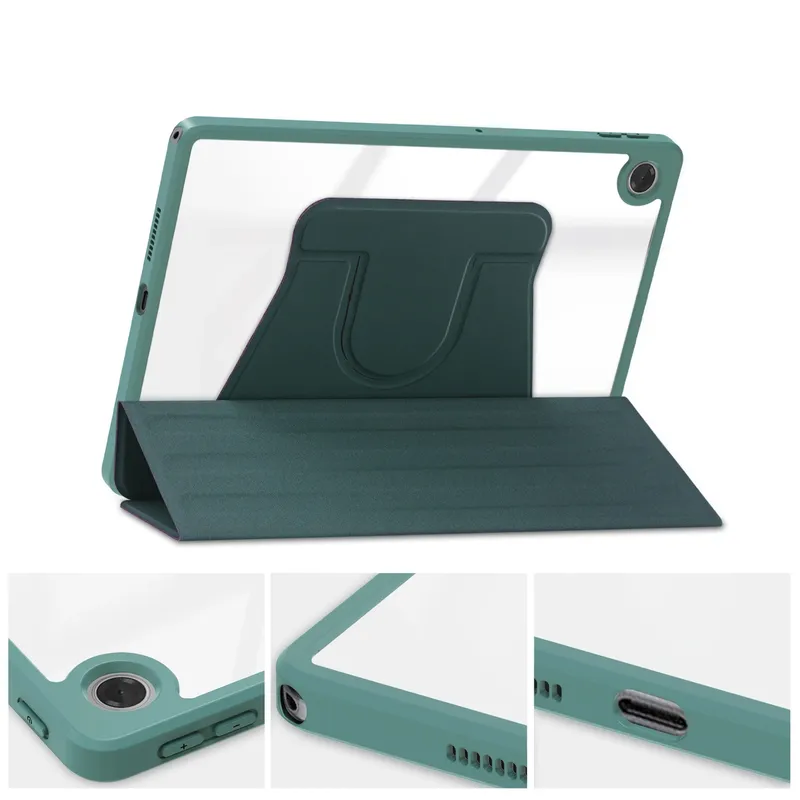 Etui 360 Crystal Do Lenovo Tab 10.1 2025 Z Podstawką - Zielone