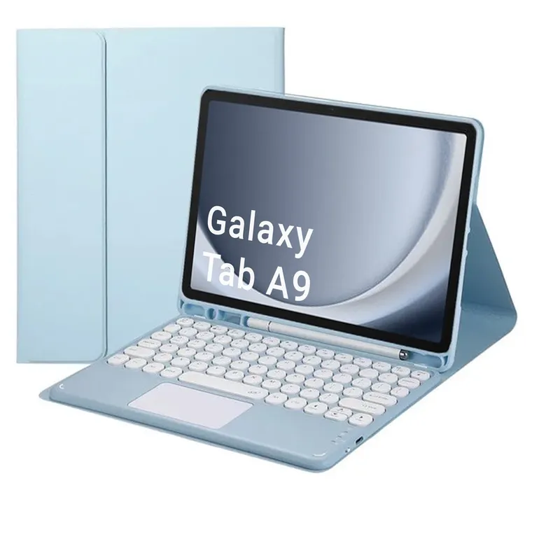 Etui Z Klawiaturą Bluetooth Do SAMSUNG Galaxy Tab A9 8.7 - Niebieskie