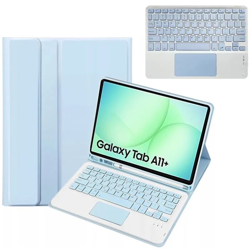Etui Z Klawiaturą Bluetooth Do SAMSUNG Galaxy Tab A11+ 10.9" - Niebieski