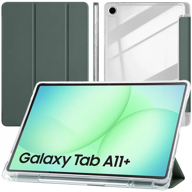 Etui Do SAMSUNG Galaxy Tab A11+ A9+ 10.9" 11" TriFold Z Podstawką - Zielone