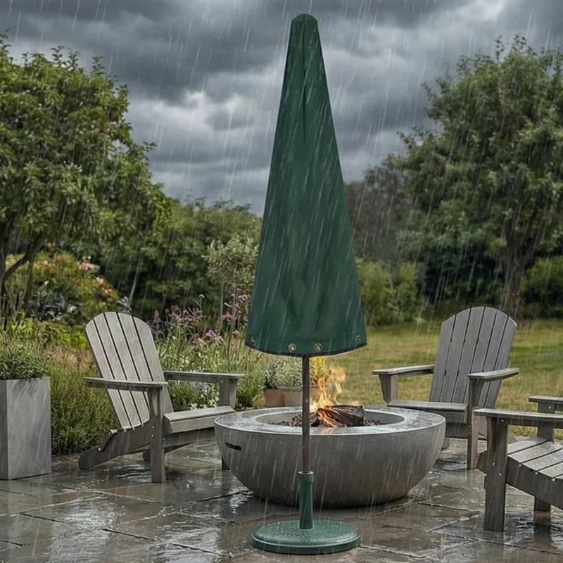 Pokrowiec Na Parasol Ogrodowy 175x50 cm Wodoodporny UV - Ciemnozielony