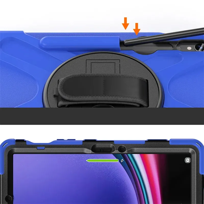 Etui Armor Do Galaxy Tab S9/S10 FE 10 9" Z Uchwytem - Granatowe