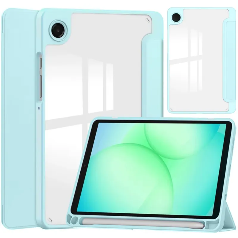 Etui Clear Pencil Galaxy Tab A11 X135/X133 A9 SM-X110/X115 - Niebieski