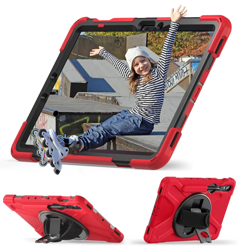 Etui Pancerne Shockproof Do SAMSUNG Galaxy Tab S9/S10 Z Uchwytem - Czerwone