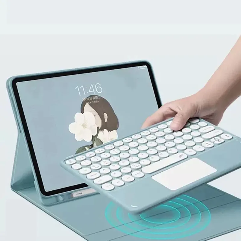 Etui Z Klawiaturą Bluetooth Do SAMSUNG Galaxy Tab A9 8.7 - Niebieskie