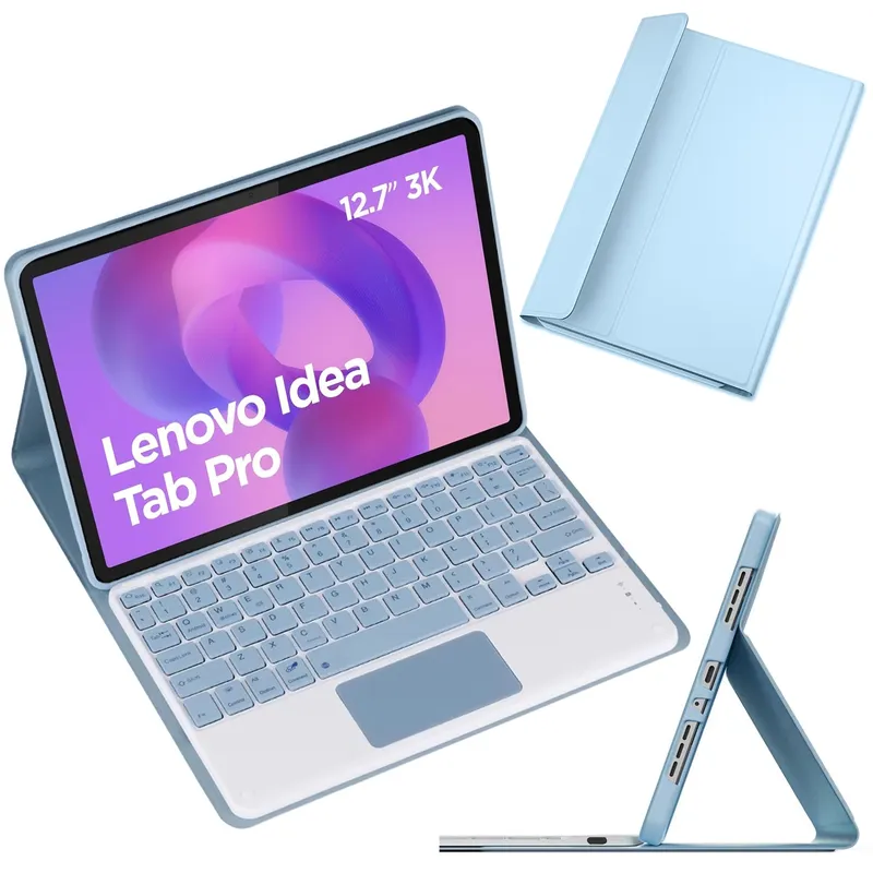 Etui Z Klawiaturą Bluetooth Do Lenovo Idea Tab Pro 12.7 - Niebieskie