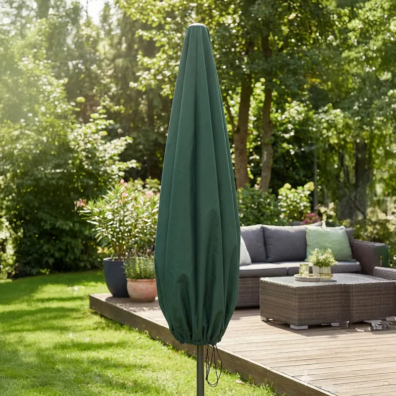 Pokrowiec Na Parasol Ogrodowy 175x50 cm Wodoodporny UV - Ciemnozielony