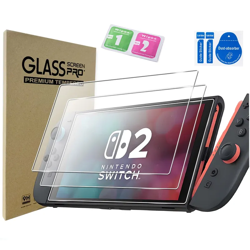 Szkło Hartowane Nintendo Switch 2 2szt - 9H Oleofobowe Bezbarwne