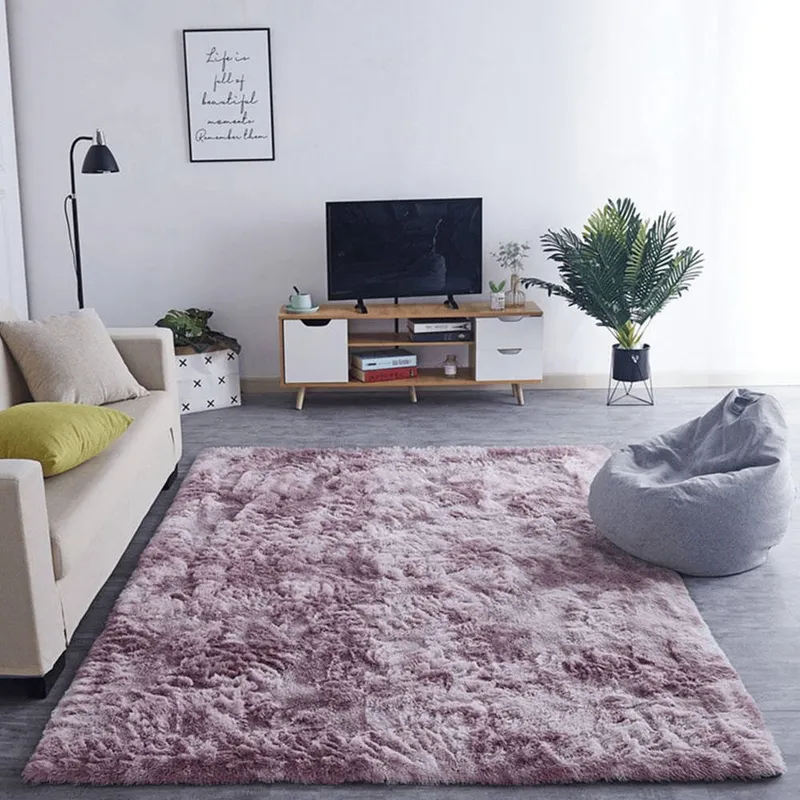 Dywan Shaggy Ombre 250x200 cm Miękki Do Salonu - Różowy