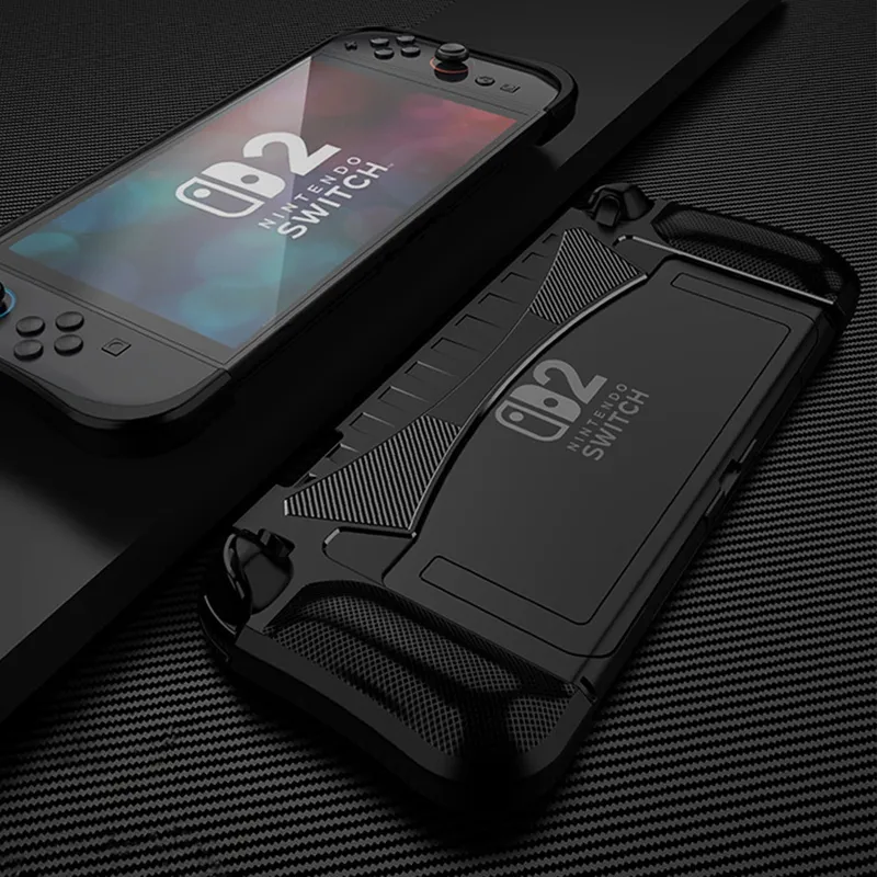 Etui Do Nintendo Switch 2 Soft TPU Ochronne Z Podstawką - Czarne