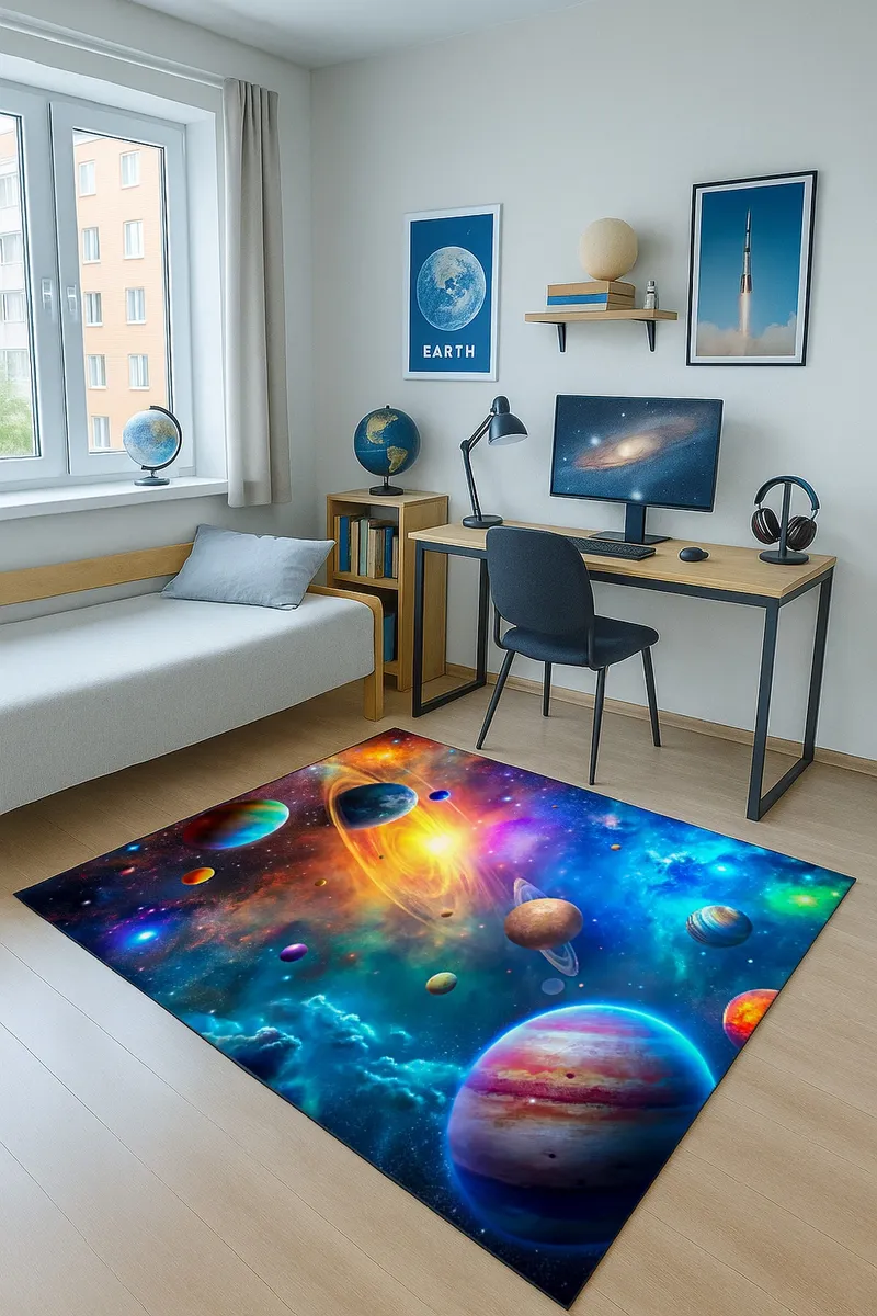 Dywan Gamingowy 3D Galaktyka 170x120 cm - Nowoczesny Wzór 300x200 cm