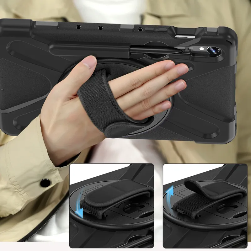 Etui Pancerne Shockproof Do SAMSUNG Galaxy Tab S9/S10 Z Uchwytem - Czarny