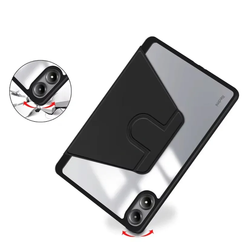 Etui Obrotowe Crystal Pencil Do XIAOMI Redmi Pad Pro 12.1 2024 - Czarny