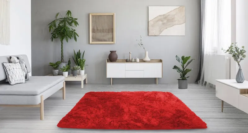 Dywan Shaggy 300x200 cm Do Salonu I Sypialni - Czerwony