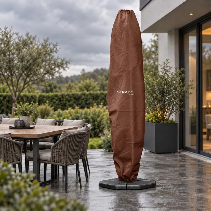 Pokrowiec Na Parasol Ogrodowy 265x70 cm Wodoodporny - Brązowy