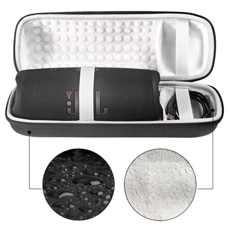 Etui Zestaw Do JBL Charge 5 Z Paskiem Karabińczyk - Czarne