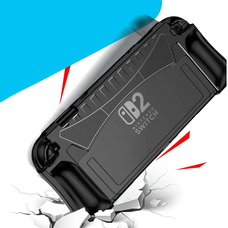Etui Do Nintendo Switch 2 Soft TPU Ochronne Z Podstawką - Czarne