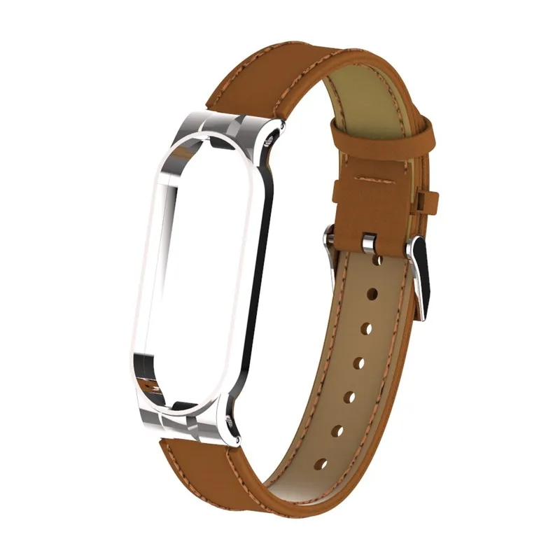 Pasek Skórzany Do XIAOMI Mi Band 8 Wymiennym - Brązowy