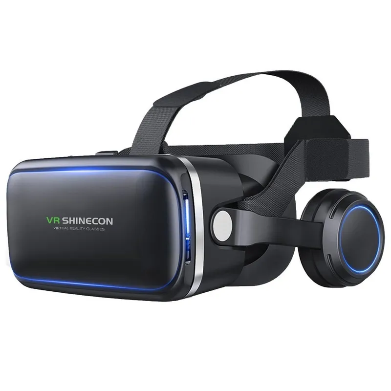 Okulary Gogle 3D VR Shinecon 10 Do Telefonu Wbudowane Słuchawki - Czarny