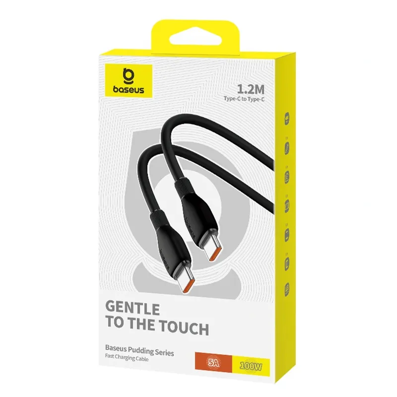 Kabel BASEUS Pudding Series USB-C 100W 1.2m - Czarny