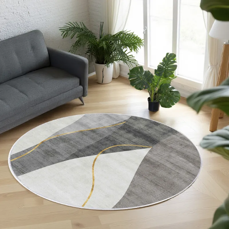 Dywan Okrągły Novo 120x120 cm Pluszowy Echo - Szare