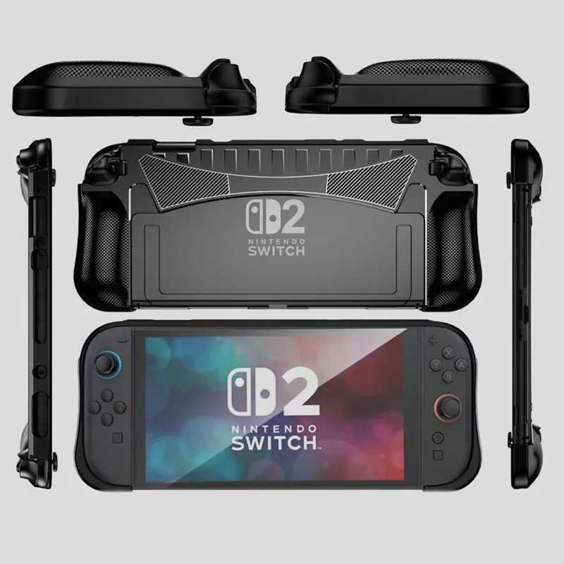 Etui Do Nintendo Switch 2 Soft TPU Ochronne Z Podstawką - Czarne