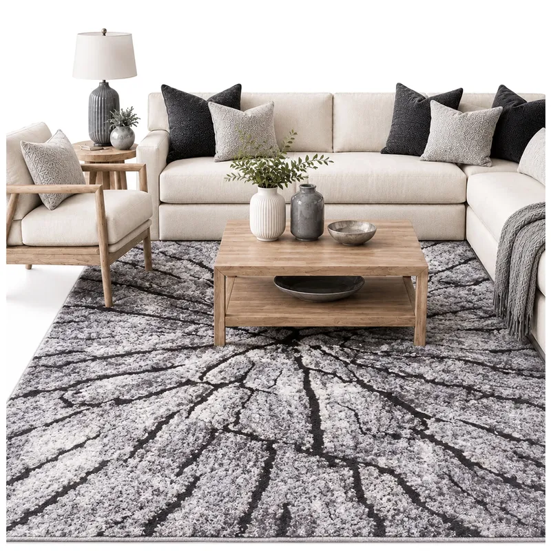 Dywan Novo 300x200 cm Miękki Velvet Do Salonu I Sypialni - Szary Pień