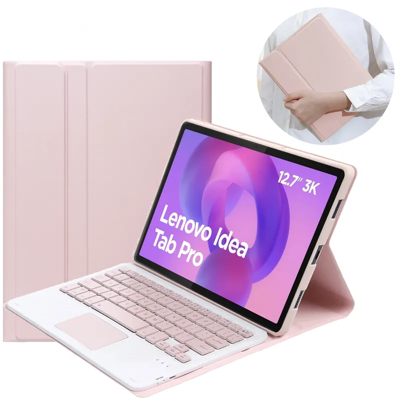 Etui Do Lenovo Idea Tab Pro 12.7 Z Klawiaturą Bluetooth - Różowe