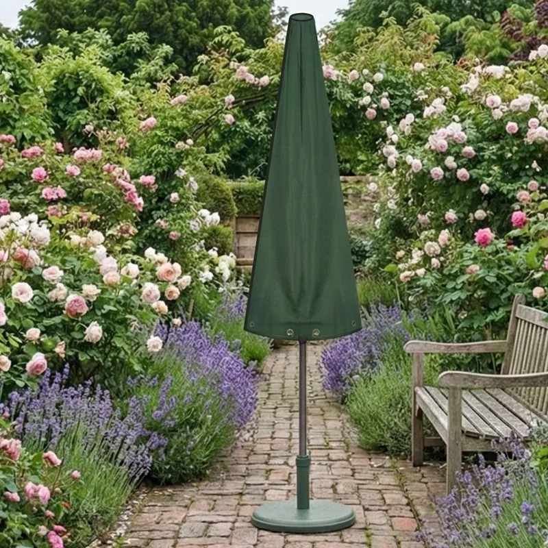 Pokrowiec Na Parasol Ogrodowy 175x50 cm Wodoodporny UV - Ciemnozielony