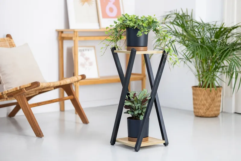 Kwietnik Stojący Nexus 2 Poziomy 65 cm - Czarny