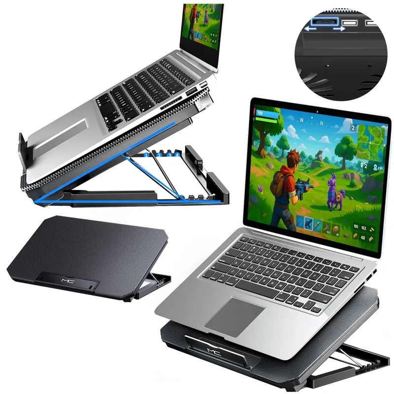 Podstawka Chłodząca Pod Laptop 12-17" Regulowana Antypoślizgowa - Biały