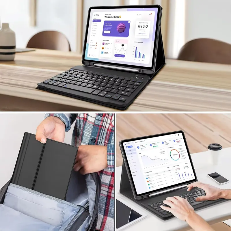 Etui Z Klawiaturą Do Galaxy Tab S10 Lite 10.9 SM-X406 - Czarne