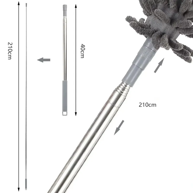 Miotełka Teleskopowa Do Kurzu 3w1 250cm Szczotka Zmiotka XXL - Szary