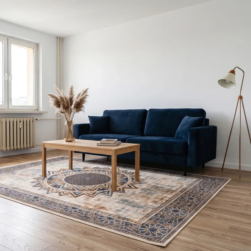 Dywan Mandala Do Salonu 160x120 Orientalny NOVO Antypoślizgowy Miękki Soft