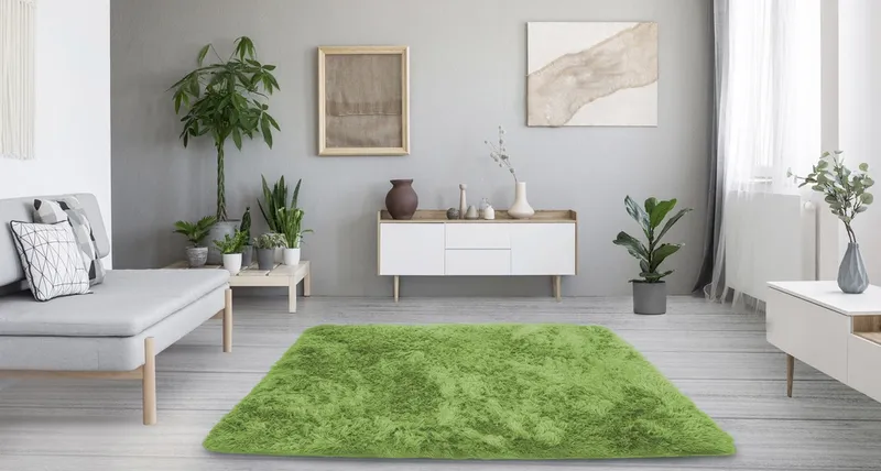Dywan Shaggy 170x120 cm Do Salonu I Sypialni - Zielony
