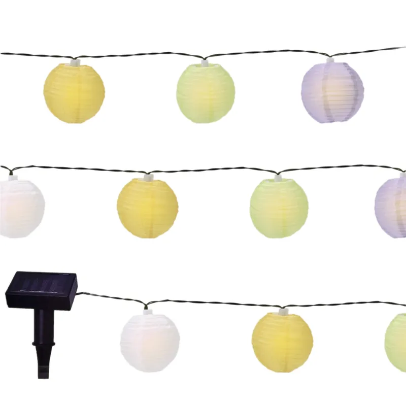 Lampiony Solarne LED Girlanda Ogrodowa 10 szt. Kule - Mix Kolorów