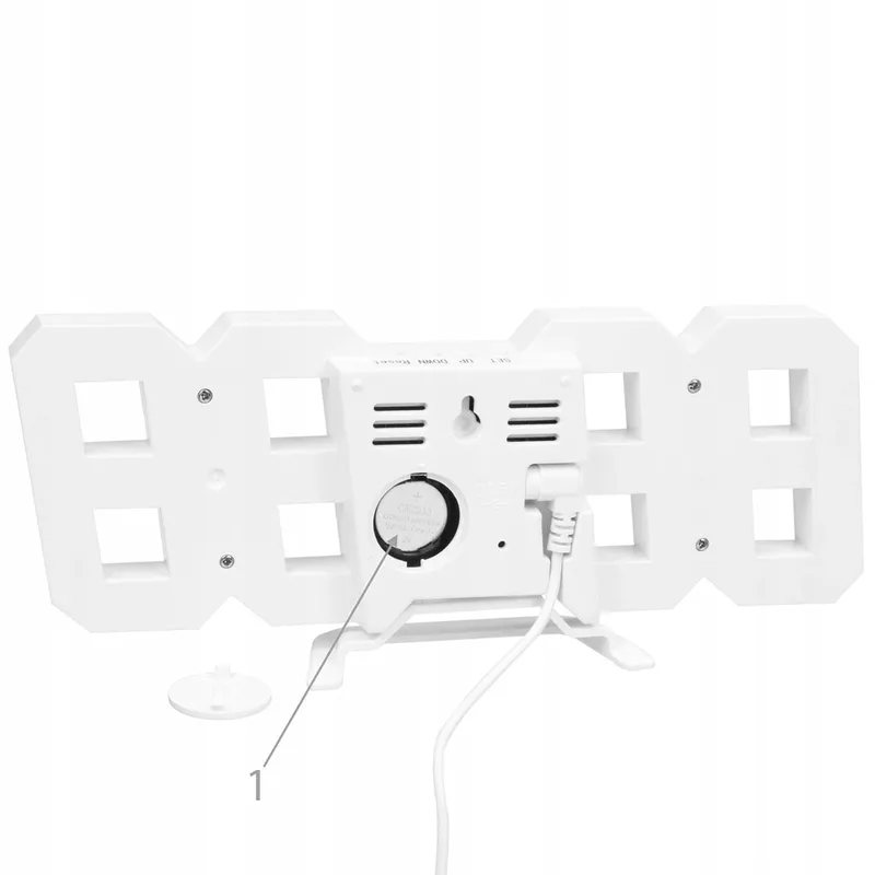 Zegar Cyfrowy LED 3D 4w1 Budzik Termometr Data Alarm - Biały