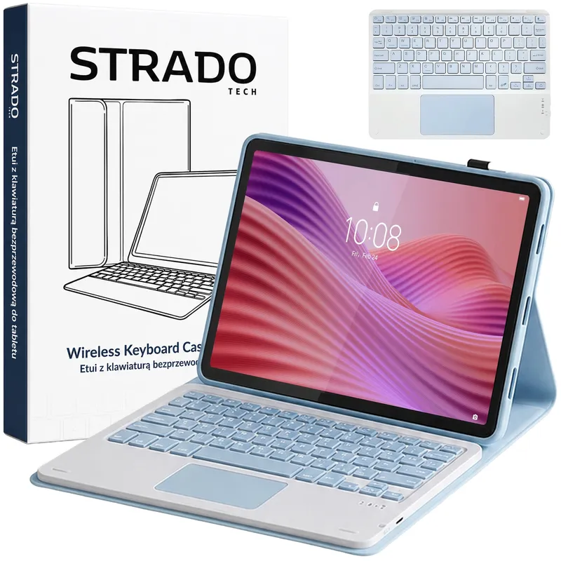 Etui Z Klawiaturą Touch Lenovo Tab 10.1 2025 TB311FU TB311XU - Niebieski